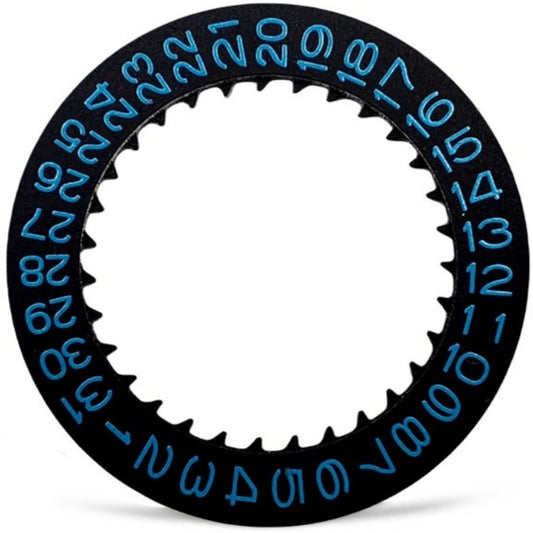 Blue font date disk wheel with black background for NH35 NH36 watch movement