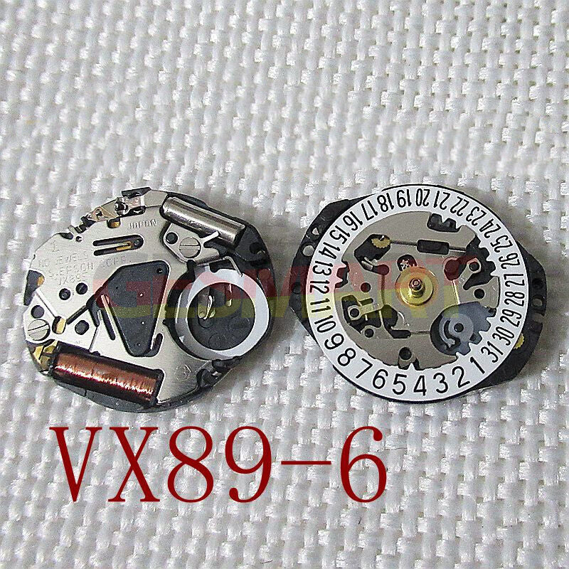 Japan Made Hattori Epson TMI VX89 Quartz watch movement with stem, precise timekeeping component for repair.