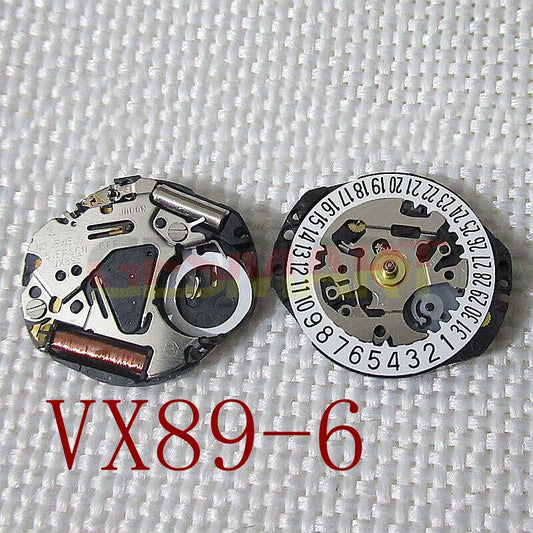 Japan Made Hattori Epson TMI VX89 Quartz watch movement with stem, precise timekeeping component for repair.