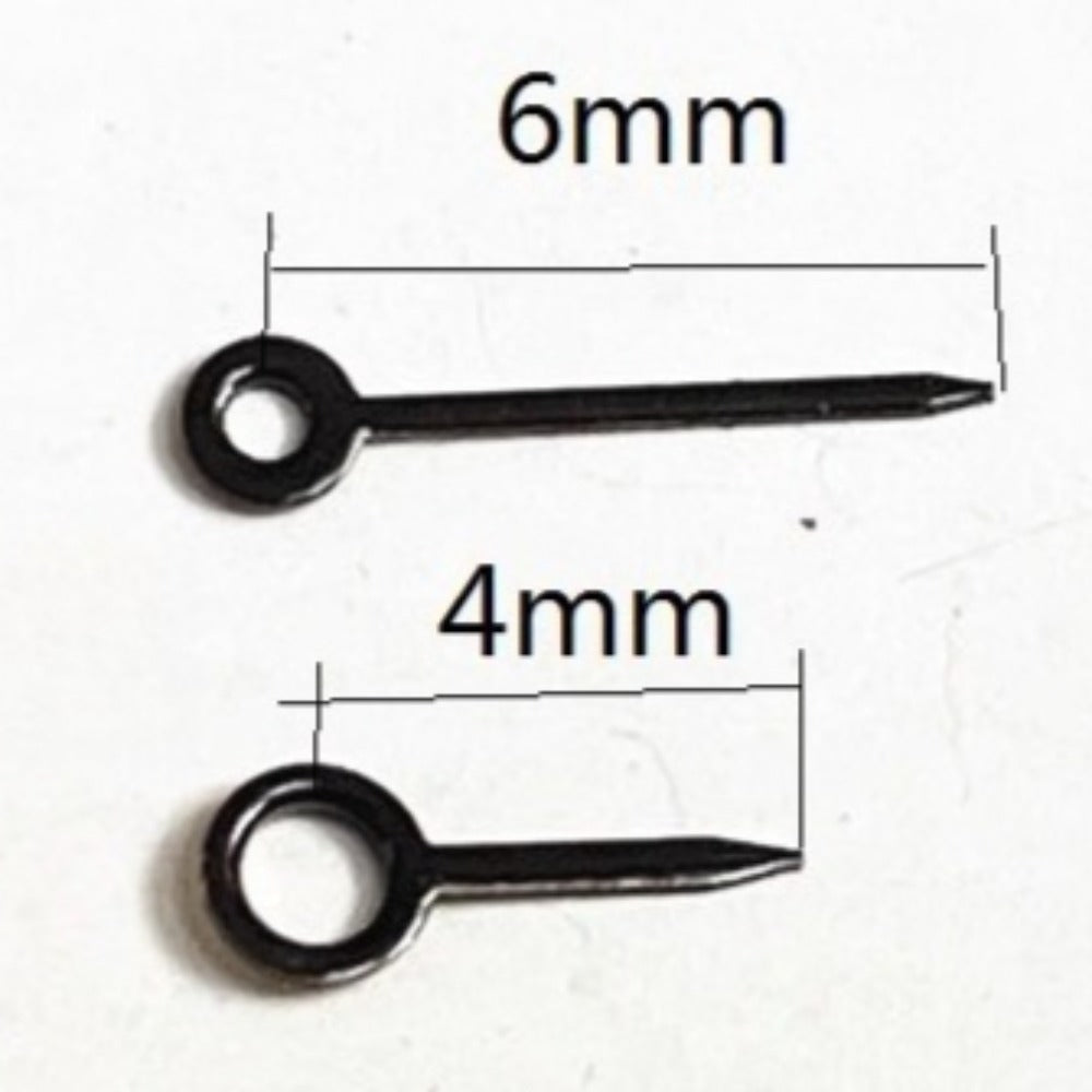 Black painted 6x4mm watch hands for Ronda 763, 762, 751, 1062, 1063 movements