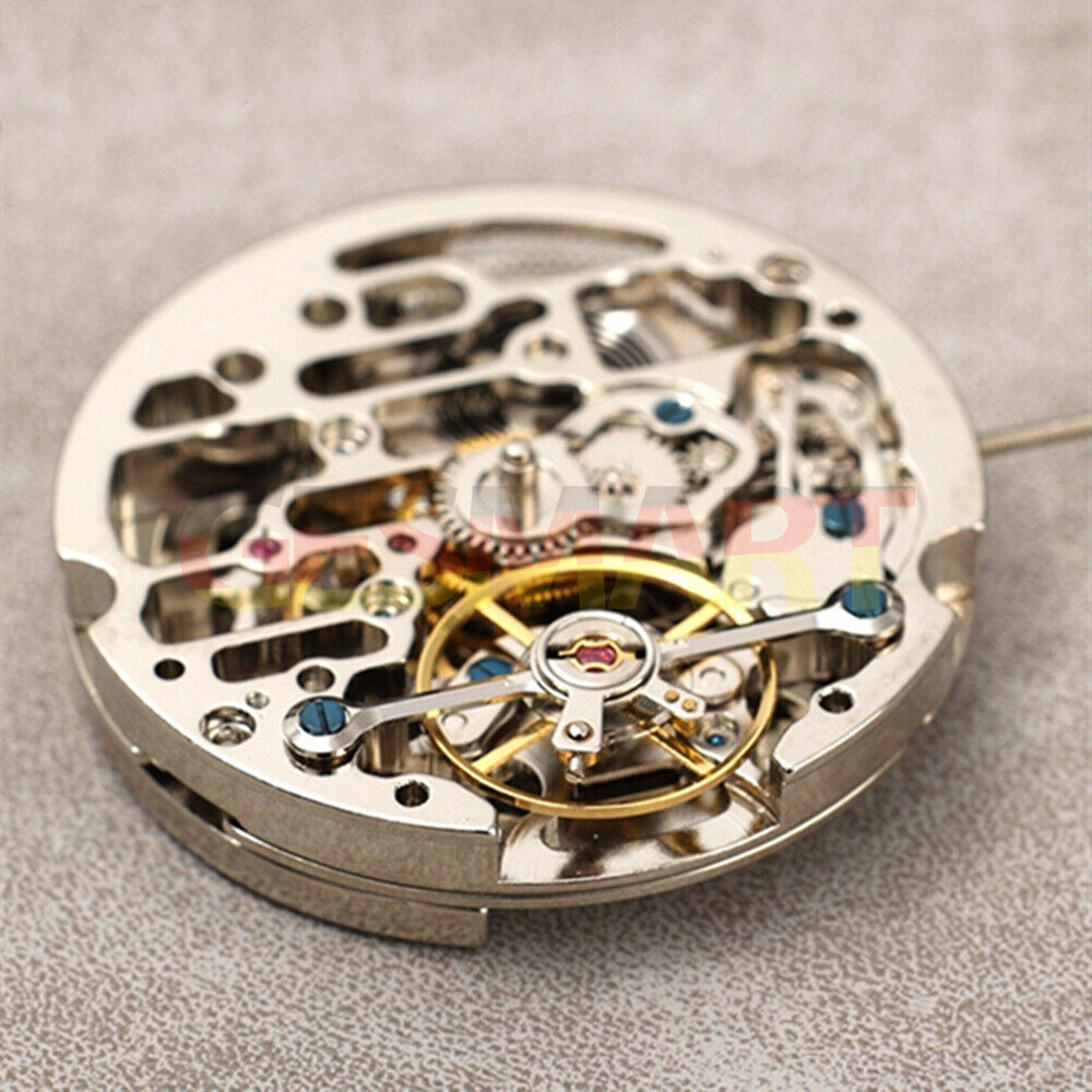 Dandong Silver automatic mechanical watch with hollow dial and small second at 9 o'clock angle.
