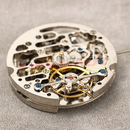 Dandong Silver automatic mechanical watch with hollow dial and small second at 9 o'clock angle.