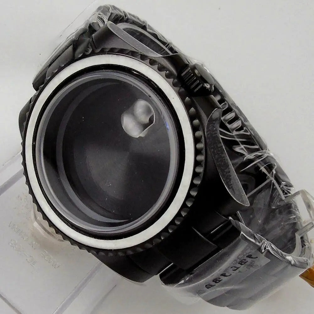 40mm Sapphire Glass Black PVD Watch Case fit NH35 NH36 Miyota 8215 2813 ETA2824