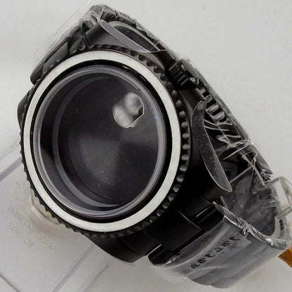 40mm Sapphire Glass Black PVD Watch Case fit NH35 NH36 Miyota 8215 2813 ETA2824