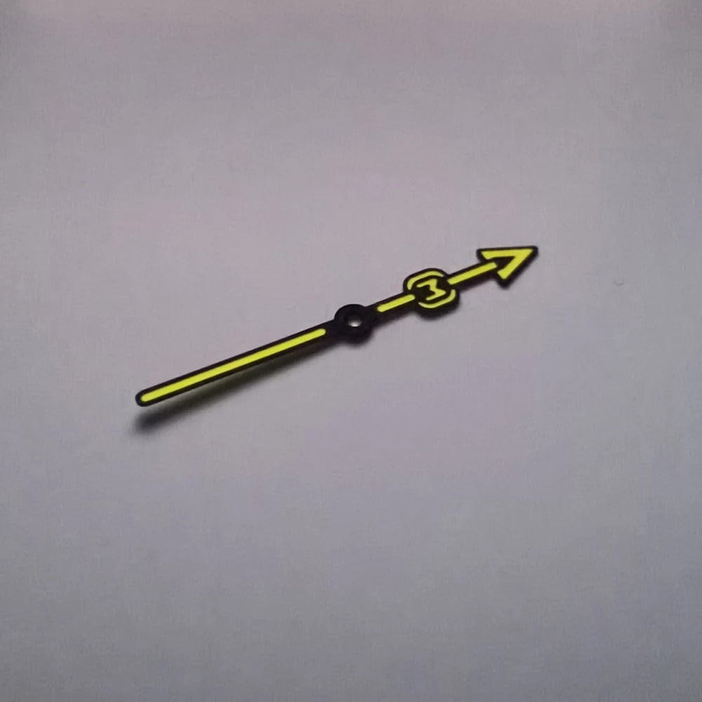 Mod Orange yellow-green luminous pointer watch hand for SEIKO NH35 NH36 4R 7S26 automatic movements.