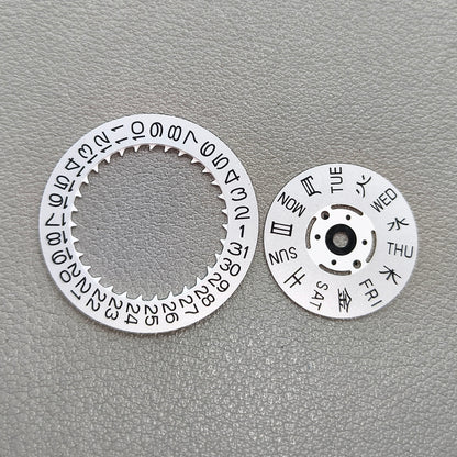 Silver Original Font Date Disk Wheel for NH36 Movement Crown Position@3