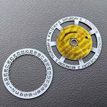 Red Plum Blossom date wheel for ETA 2834/2836/2846 watch movement, precision replacement part.