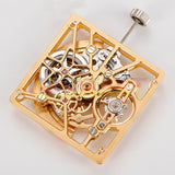 Asian HZ1B02D Silver/Golden/Black Hollow Square Automatic Mechanical Movement