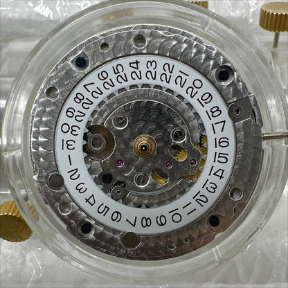 Dandong 3285 GMT watch part, China-made automatic movement with 4 hands for precise timekeeping.