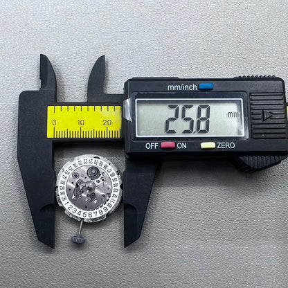 Miyota 8200 watch movement with single calendar date at 6 o'clock, precise Japanese mechanism.