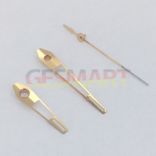 Green luminous rose gold watch hands for Asian 8215/2813 and Miyota 8N24 movements, sleek design.