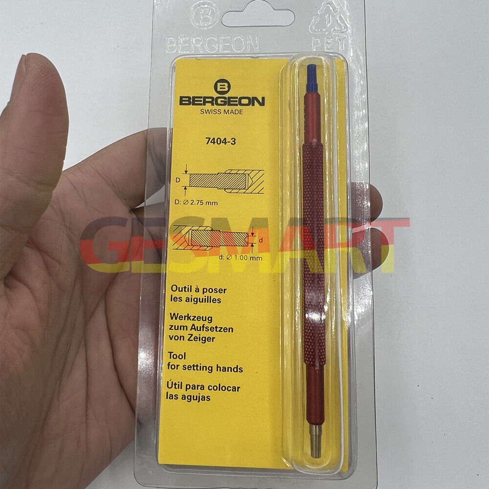 Bergeon 7404-3 watch hand fitting tool for precise accessory installation and repair.
