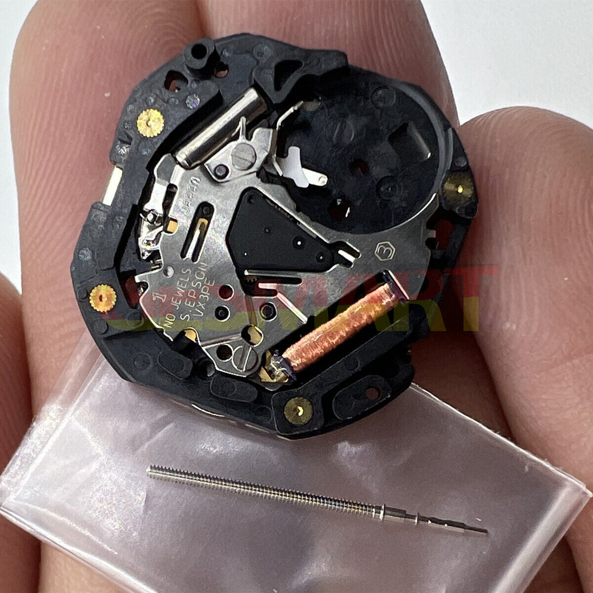 Hattori Epson VX3PE quartz watch movement, Japan-made precision part for repair and customization.