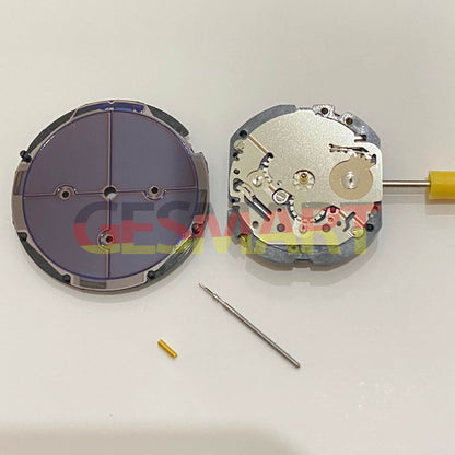 Hattori Epson TMI VS3J solar-powered quartz watch movement for precise timekeeping, Japan made.