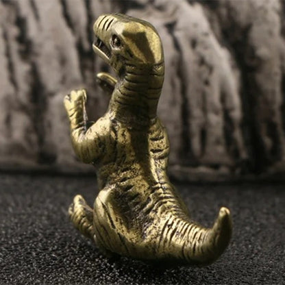 Solid copper Tyrannosaurus bronze figurine, featuring vintage hand-carved details for collectors.