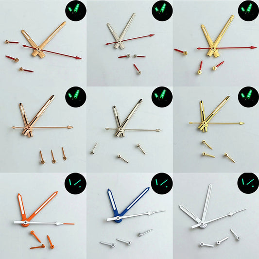 Green luminous watch hands for VK63 VK63A quartz movement, enhancing readability and style