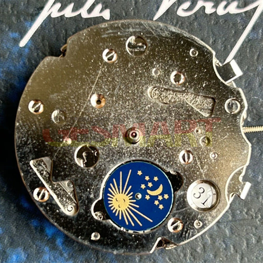 Seagull ST16 automatic mechanical watch movement with small seconds at 3, 6, and 9 o'clock positions, China made.