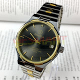 37mm Qionghua Steel Manual Mechanical Watch 17 Jews Black Dial Single Calendar