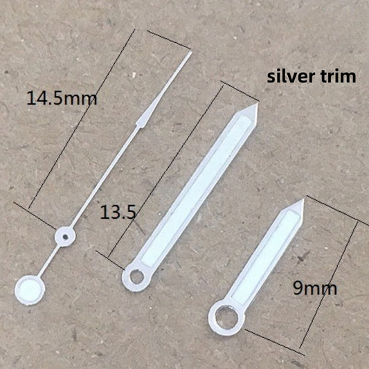 Aiguilles de montre argentées 14,5 x 13,5 mm pour mouvement mécanique automatique Seagull ST6