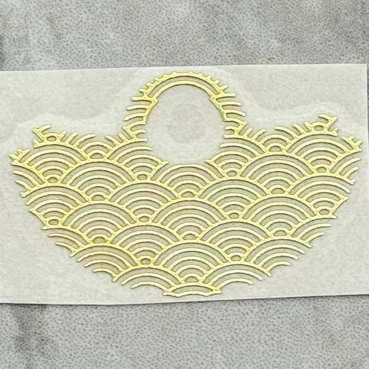 Golden Modified Wave Up Slice Rotor overlay for NH35 NH36 movement, enhancing watch accessory style and function.