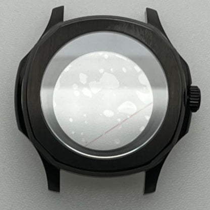 42mm black polished watch case with sapphire glass for NH35 NH36 SKX SRPD series models.