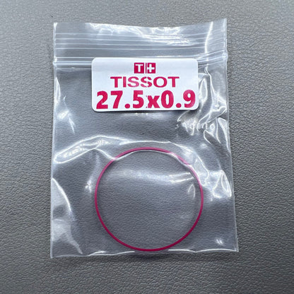 Set of 5 Teflon watch gasket O-rings 27.5mm for Tissot T063 T035 T099 models, ensuring water resistance.