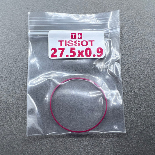 Set of 5 Teflon watch gasket O-rings 27.5mm for Tissot T063 T035 T099 models, ensuring water resistance.