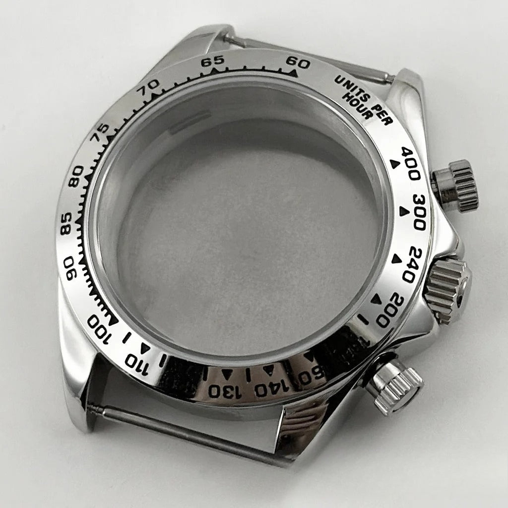 Daytona 40mm Mens Watch Steel Case for Daytona VK63 VK64 Case Fits 20mm Strap