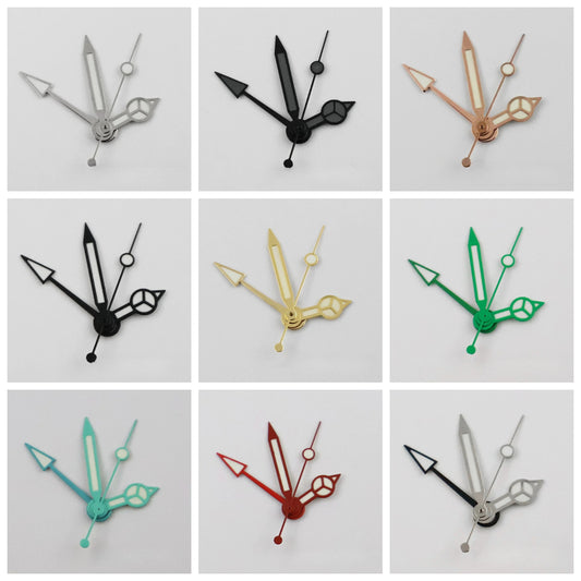 GMT Pointers NH34 Ghost 4 Hands Green Luminous Watch Hands for NH35 NH34A 4R34