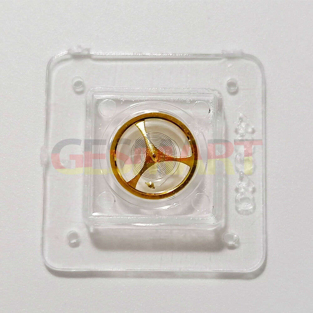 Golden complete balance wheel with hairspring for Orient 46941 46943 watch movement, precision replacement part.