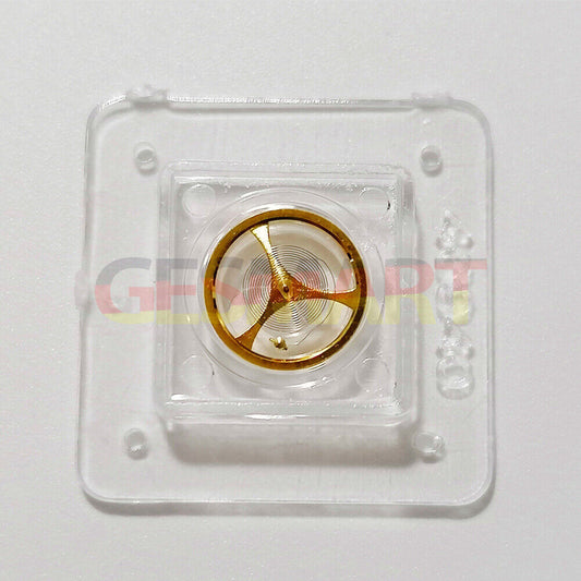 Golden complete balance wheel with hairspring for Orient 46941 46943 watch movement, precision replacement part.