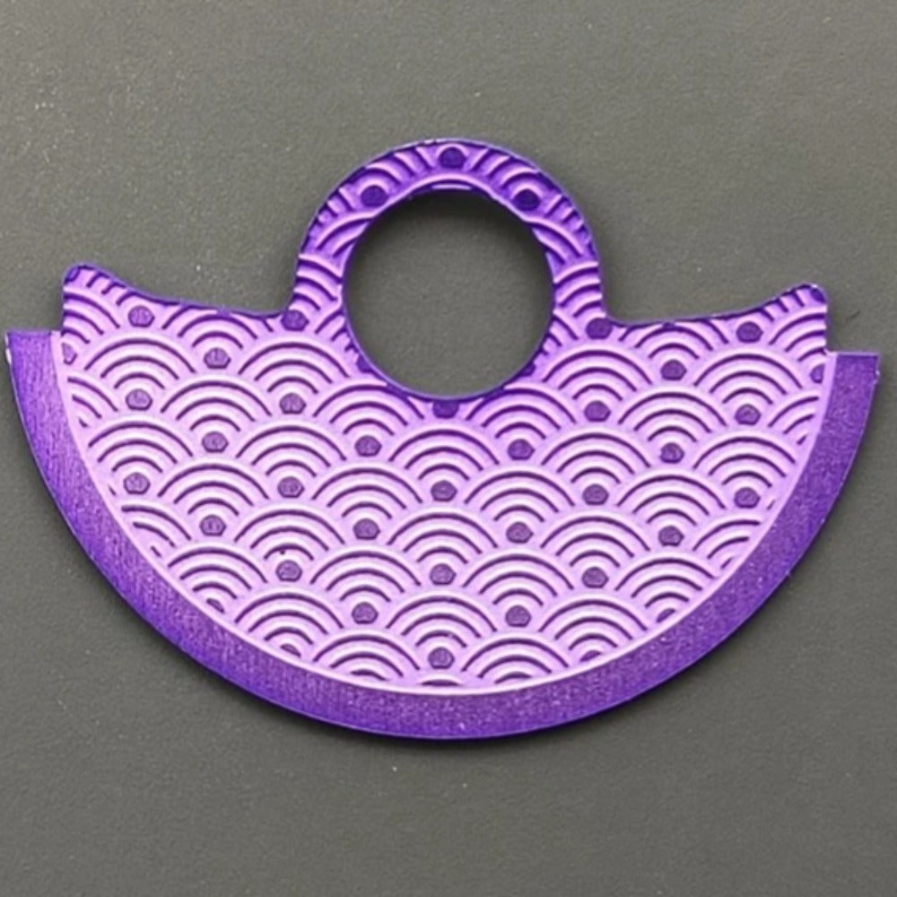 Purple waved rotor oscillating weight overlay for NH35 NH36 7S26 4R35 watch movements.