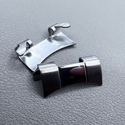 4 PIECES Silver S/S Curved End Links Spring Bars Bracelet Watch Band Strap