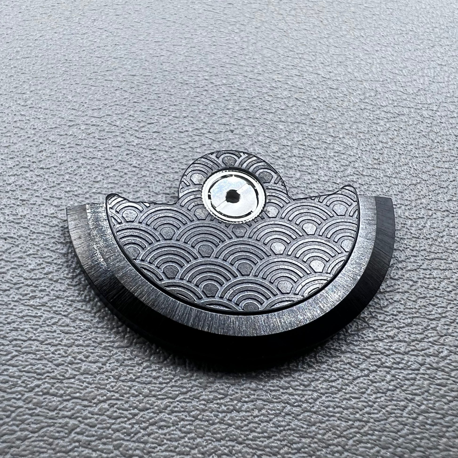 Black Sea Wave carved rotor for NH35 NH36 watch movement, enhancing automatic winding efficiency.
