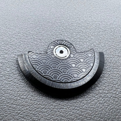 Black Sea Wave carved rotor for NH35 NH36 watch movement, enhancing automatic winding efficiency.
