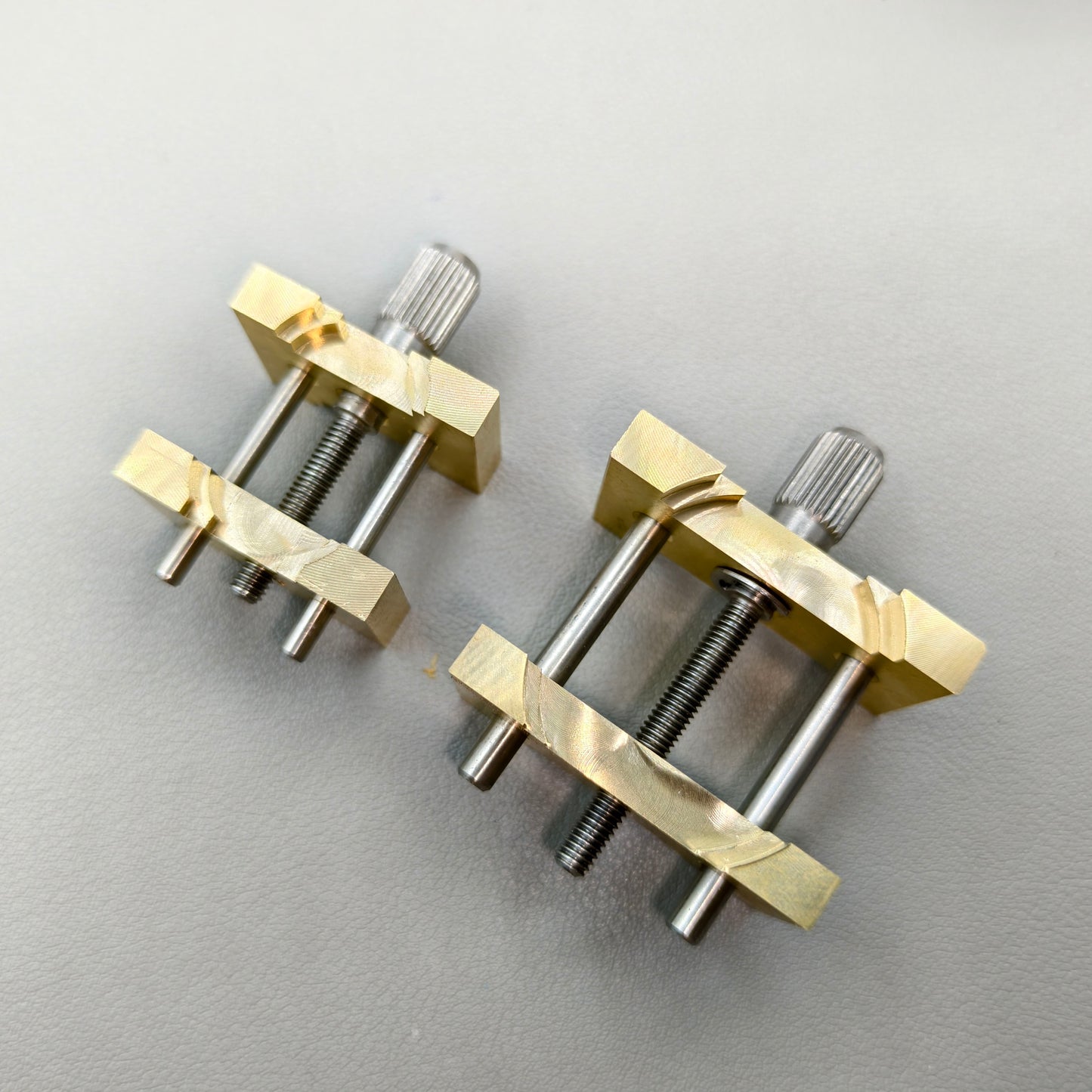 2 PIECES Watch Movement Holder Clamp Vise Copper Vintage Small & Big Size