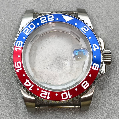 40mm SUB GMT Steel Watch Case for 2813/8215/2836/3804/8200 with Sapphire Glass