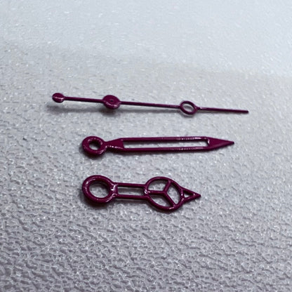 2 Sets Red Hollow 7.75mmx12mmx12.5mm Watch Hands for NH35/36/4R/7S Movement