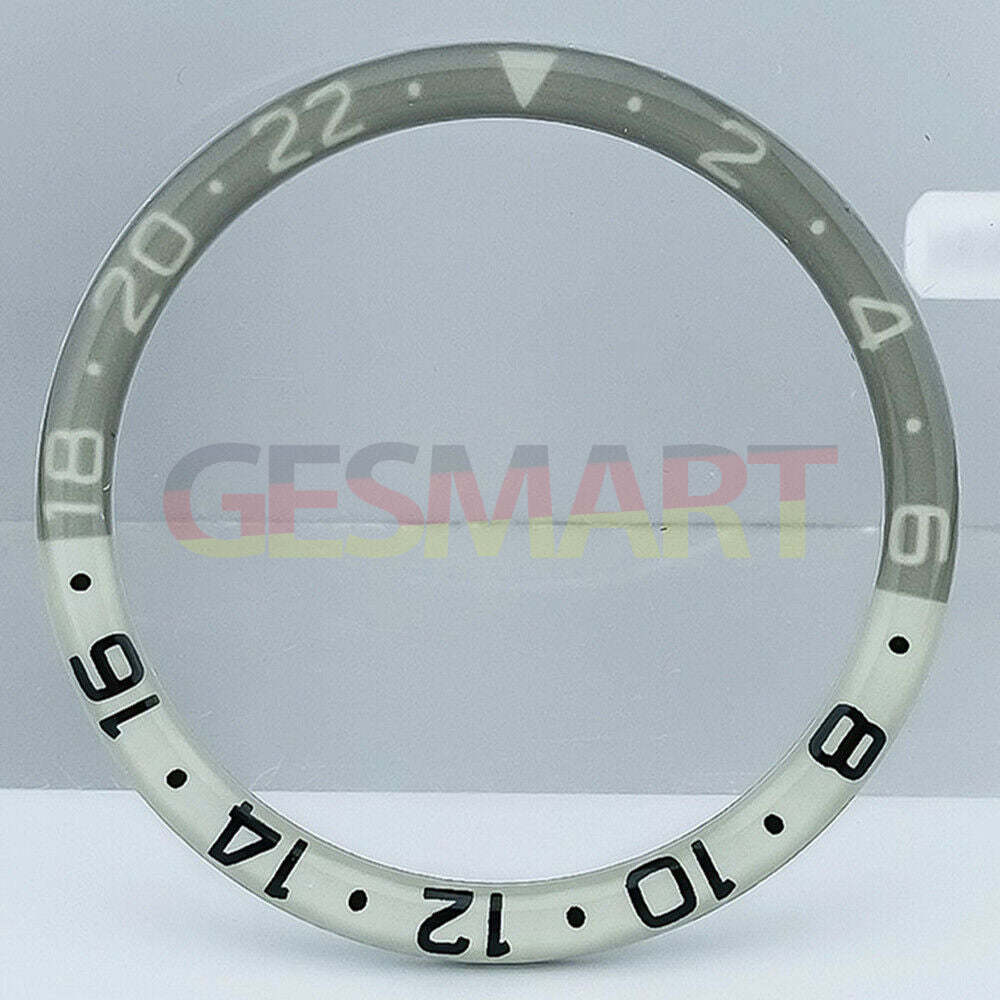 38mm dark orange and grey resin alloy watch bezel with blue lume for SKX007 SKX011 models.