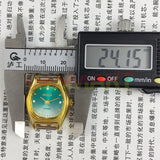 24mm HAIDA Manual Mechanical Lady Watch Golden Nail 17 Jews Gradient Green Dial