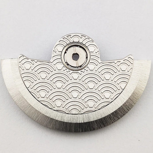 Silver waved rotor for NH35/NH36 watch movement, precise oscillating weight accessory