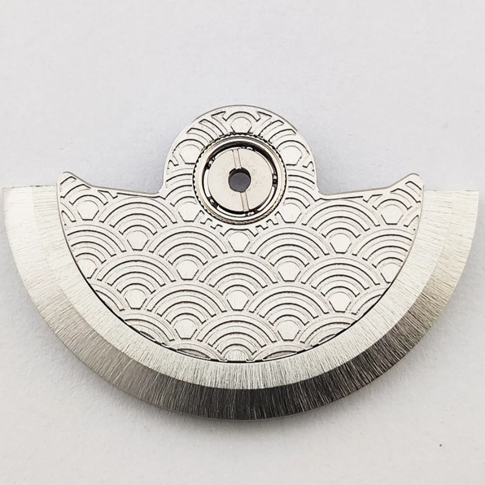 Silver Waved Modified Rotor Oscillating Weight for NH35 NH36 Movement Watch Part