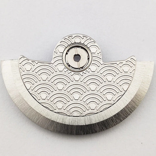 Silver Waved Modified Rotor Oscillating Weight for NH35 NH36 Movement Watch Part