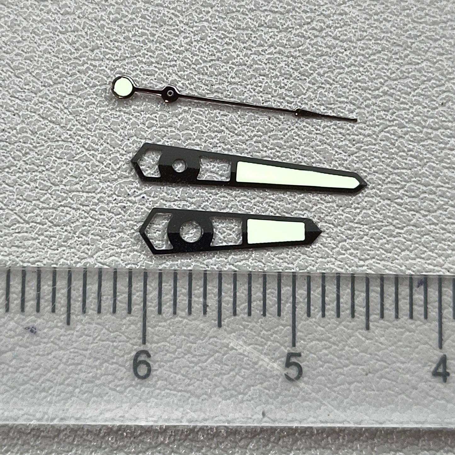 Blue Lume Hollow Black Trim 3 Pins Watch Hands Set for NH35 NH36 Movement