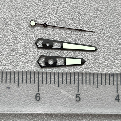 Blue Lume Hollow Black Trim 3 Pins Watch Hands Set for NH35 NH36 Movement