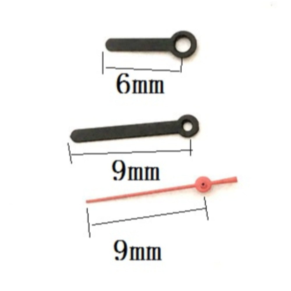 Black trim and red second hand for Miyota 2035 watch movement, precise replacement accessory.