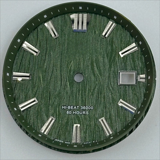 Green GS 33.3mm No Lume Modified Waved Watch Dial for NH35 Movement