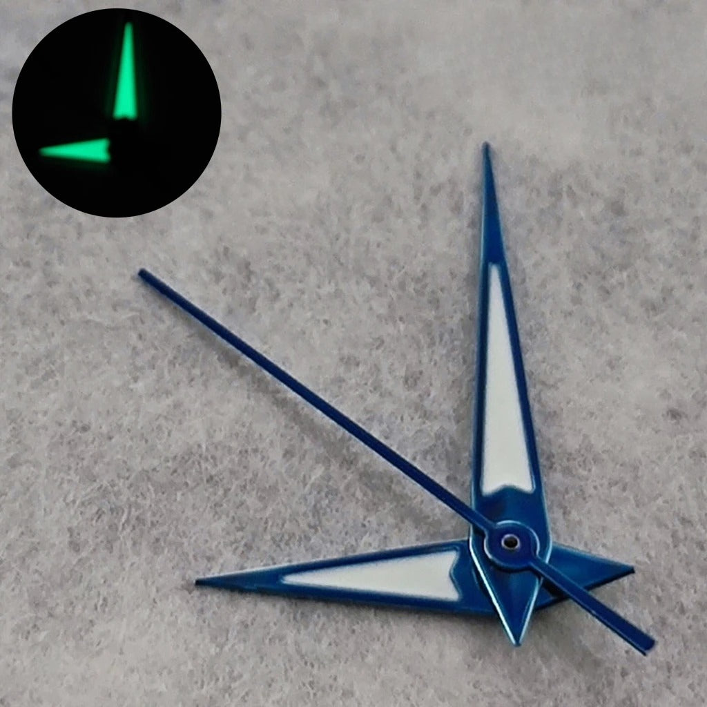 C3 Green Glow Blue Watch Hands Set Compatible with NH34 NH35 NH36 4R 7S
