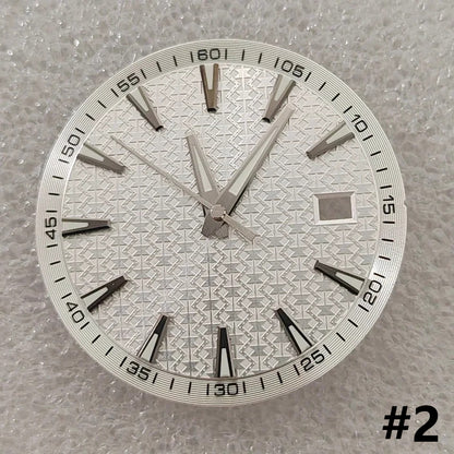 33.5mm Geometric Green Luminous Watch Dial+Hands for NH35 NH36 4R 7S Movement