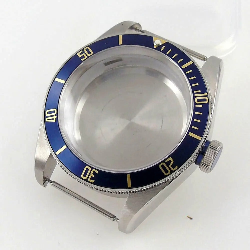 40mm Bliger Solid Steel Sapphire Glass Watch Case Fit For NH35 NH36 Black Bay